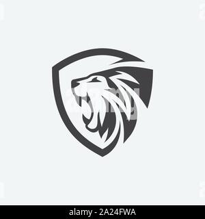 Lion shield Symbol Vektor, Löwe Logo, Lion's Head Logo Design Stock Vektor