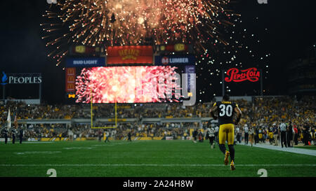 Pittsburgh, PA, USA. 30 Sep, 2019. James Conner #30 Während der Pittsburgh Steelers vs Cincinnati Bengals am Heinz Feld in Pittsburgh, PA. Jason Pohuski/CSM/Alamy leben Nachrichten Stockfoto