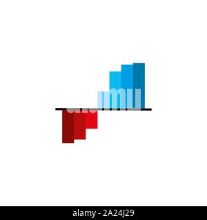 Balkendiagramm dargestellt. Vector Illustration, flache Bauform. Stock Vektor