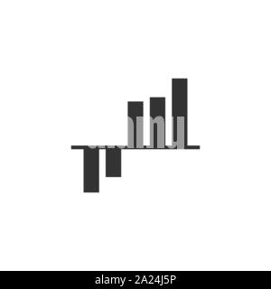 Balkendiagramm dargestellt. Vector Illustration, flache Bauform. Stock Vektor