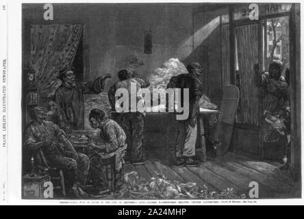 Pennsylvania - Krieg der Rassen in der Stadt der brüderlichen Liebe - farbige Wäscherinnen ausschelten Chinesischen laundrymen Stockfoto