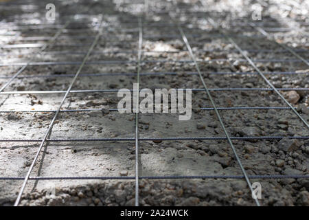 Bild von Beton gießt auf einer Schalung Fußboden auf einer Baustelle Stockfoto