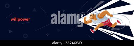 Der Begriff der Beharrlichkeit. Vector Illustration für Stärke, Führung, Erfolg und Willenskraft für Webseite, Banner, Präsentation, soziale Medien Stock Vektor