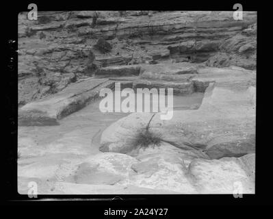 Petra. El-Habis Bereich. Sacellum auf el-Habis Stockfoto