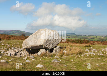 Arthur's Stein (Neolithische Grabkammer - 2500 v. Chr.), Cefn Bryn, Halbinsel Gower, Swansea, South Wales, Großbritannien Stockfoto