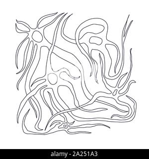 Neuron Zellen mit langen Axone. Vektor illustartion. Stock Vektor