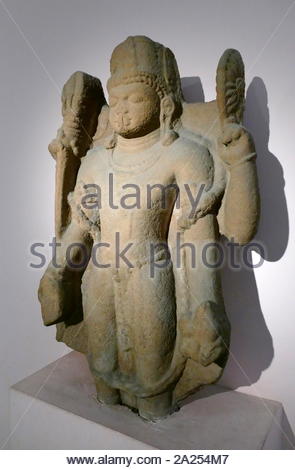 Hinduistische Gottheit Stein Statue aus harihara Mathura, Region, Uttar Pradesh, Indien, 7. Stockfoto