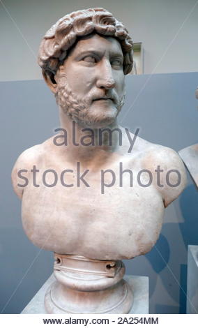 Büste des römischen Kaisers Hadrian 130 AD. Hadrian (76 - 10 Juli 138) war Römischer Kaiser von 117 bis 138 Stockfoto