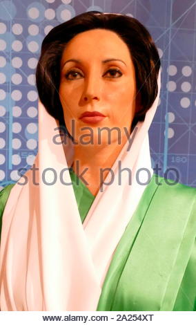 Waxwork Statue zeigt Benazir Bhutto (1953-2007), pakistanischer Politiker, der als Premierminister von Pakistan von 1988 bis 1990 und erneut von 1993 bis 1996 Stockfoto