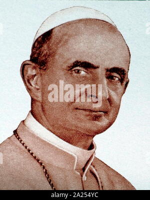 Papst Paul VI (1897-1978), regierte von 21. Juni 1963 bis zu seinem Tod 1978 Stockfoto