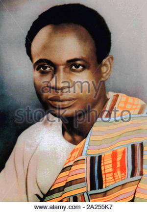 Kwame Nkrumah PC (21 September 1909 - 27. April 1972) war ein ghanaischer Politiker und Revolutionär. Er war der erste Premierminister und Präsident von Ghana, führte es der Unabhängigkeit von Großbritannien im Jahre 1957 zu. Eine einflussreiche Fürsprecher des Panafrikanismus, Nkrumah war Gründungsmitglied der Organisation der Afrikanischen Einheit Stockfoto