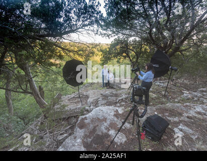 Fotograf Carol M. Highsmith Fotografien der frühere US-Präsident George W. Bush und seine Frau Laura Bush, auf ihrer Ranch in Crawford, Texas Stockfoto