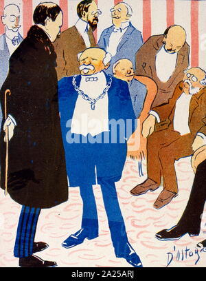 Cartoon, die Herausforderungen, denen sich die Politik in Frankreich, 1908 Stockfoto