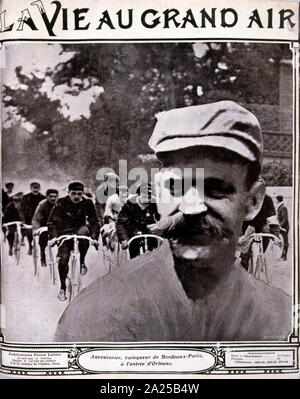 Hippolyte Aucouturier (1876-1944), französischer Professionelle road Fahrrad Racer. Aucouturier, eine professionelle zwischen 1900 und 1908, gewann zwei Etappen bei der Tour de France 1903 und gewann drei Etappen und den zweiten Platz in der 1905 Tour de France. Stockfoto