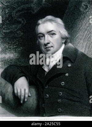 Edward Jenner, (1749-1823), englischer Arzt und Wissenschaftler, der als Pionier der Pockenimpfstoff, der weltweit erste Impfstoff Stockfoto