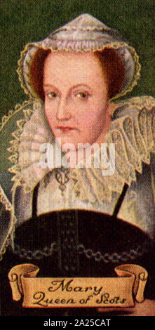 Maria, Königin der Schotten (1542 - 1587), auch bekannt als Maria Stuart oder ich Maria von Schottland, über Schottland vom 14. Dezember 1542 bis 24. Juli 1567 regierte. Carreras zigarette Karte Stockfoto