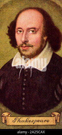 William Shakespeare (1564-1616), englischer Dichter, Dramatiker und Schauspieler, bekannt als der größte Schriftsteller der englischen Sprache angesehen. Carreras zigarette Karte Stockfoto