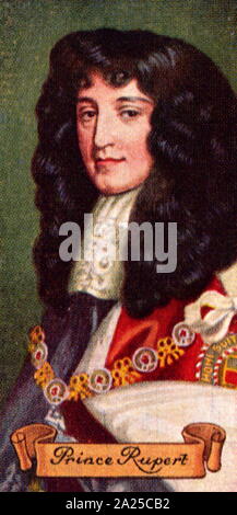 Prince Rupert von Rhein, Herzog von Cumberland, (1619 - 1682); Deutscher Soldat, Admiral, Wissenschaftler, Sportler, kolonialer Gouverneur und laienhaften Künstler während des 17. Jahrhunderts. Er kam zuerst zum Vorsprung als Kavalier Kavallerie Commander während des Englischen Bürgerkriegs. Stockfoto