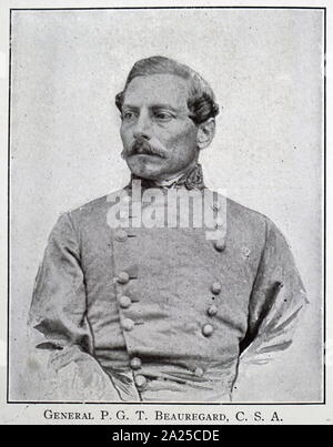 Pierre Gustave Toutant-Beauregard (28. Mai 1818 - 20. Februar 1893) war ein US-amerikanischer Offizier wer war der erste prominente General der Armee der Konföderierten Staaten von Amerika während des Amerikanischen Bürgerkriegs. Stockfoto