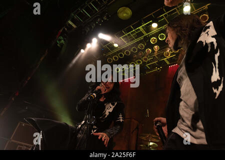 September 29, 2019: Cristina Scabbia (L) und Andrea Ferro (R) von Lacuna Coil im Haus der Blues durchführen. (Bild: © rishi Deka/ZUMA Draht) Stockfoto