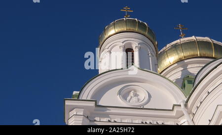 Äußere des St. Nikolaus Marine Kathedrale Eine große barocke Orthodoxe Kathedrale im westlichen Teil des Zentrums von Sankt Petersburg. Stockfoto