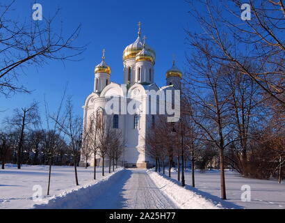 Äußere des St. Nikolaus Marine Kathedrale Eine große barocke Orthodoxe Kathedrale im westlichen Teil des Zentrums von Sankt Petersburg. Stockfoto