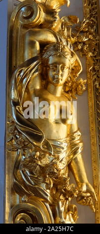 Interieur von Catherine Palace, ein Rokoko Palast in der Stadt von Zarskoje Selo befindet. Stockfoto