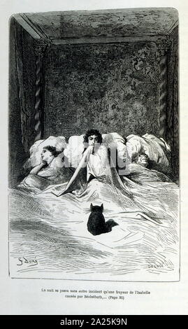 Illustrationen von Gustave Dore für "Le Capitaine Fracasse" von Pierre Théophile Gautier (1811-1872) französischer Schriftsteller, Dichter, Maler, Kunstkritiker. Gautier war ein Verteidiger der Romantik, Gautier Arbeit ist schwer zu klassifizieren und bleibt ein Bezugspunkt für viele spätere literarische Traditionen wie Parnassianism, Symbolik, der Dekadenz und der Moderne. Kapitän Fracasse (Le Capitaine Fracasse) ist ein Roman von 1863 der französische Schriftsteller Théophile Gautier. Es ist ein Abenteuer Roman im siebzehnten Jahrhundert. Stockfoto