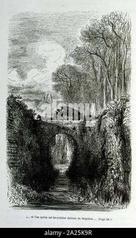 Illustrationen von Gustave Dore für "Le Capitaine Fracasse" von Pierre Théophile Gautier (1811-1872) französischer Schriftsteller, Dichter, Maler, Kunstkritiker. Gautier war ein Verteidiger der Romantik, Gautier Arbeit ist schwer zu klassifizieren und bleibt ein Bezugspunkt für viele spätere literarische Traditionen wie Parnassianism, Symbolik, der Dekadenz und der Moderne. Kapitän Fracasse (Le Capitaine Fracasse) ist ein Roman von 1863 der französische Schriftsteller Théophile Gautier. Es ist ein Abenteuer Roman im siebzehnten Jahrhundert. Stockfoto