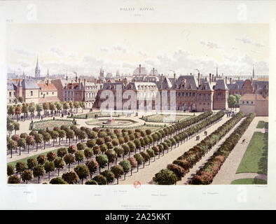 Das Palais Royale Residenz der Könige von Frankreich, in Paris vor der Französischen Revolution 1645 Stockfoto