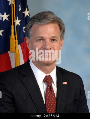 Fotografische Porträt von Christopher A. Wray. Christopher Asher Wray (1966-) Direktor des FBI. Stockfoto