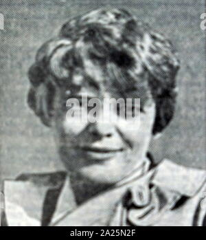 Foto von Amelia Earhart. Maria Amelia Earhart (1897-(verschwunden) 1937) ein amerikanischer Pionier der Luftfahrt und Autor. Stockfoto