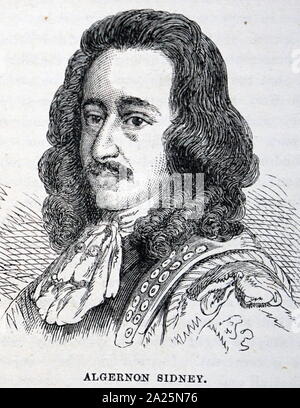 Portrait von Algernon Sidney (1623-1683) ein englischer Politiker und Mitglied des mittleren Teil des langen Parlament. Stockfoto