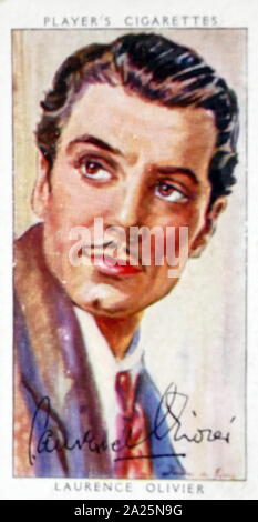 Zigaretten card Player's Darstellung von Laurence Olivier. Kerr, Laurence Olivier, Baron Olivier (1907-1989) ein englischer Schauspieler und Regisseur Stockfoto