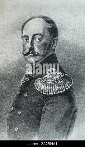 Portrait von Nikolaus I. von Russland (1796-1855), Kaiser von Rußland, der König von Polen und Großfürst von Finnland. Stockfoto