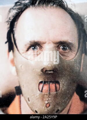 Foto von Anthony Hopkins als Hannibal Lecter in Das Schweigen der Lämmer. Sir Philip Anthony Hopkins CBE (1937) ein Walisischer Schauspieler, Regisseur und Produzent. Stockfoto