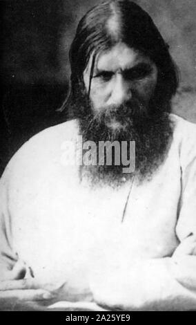 Foto von Grigori Rasputin. Grigori Rasputin Yefimovich (1869-1916) eine russische Mystiker und selbsternannten heiligen - Mann, der großen Einfluss im kaiserlichen Russland hatte. Stockfoto