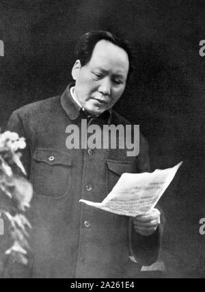 Mao Zedong (1893 - 9. September 1976), war ein chinesischer kommunistischer Revolutionär, den Gründervater wurde von der Volksrepublik China (nachstehend "VR China" genannt), die er als Vorsitzender der Kommunistischen Partei Chinas von der Gründung 1949 bis zu seinem Tod regiert Stockfoto