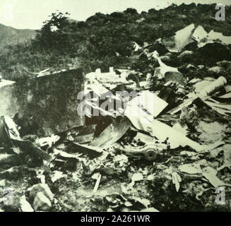 Wracks der beiden US-Flugzeuge, die erschossen wurden, während des Vietnam Krieges, am 21. August 1967, in Guangxi, China Stockfoto