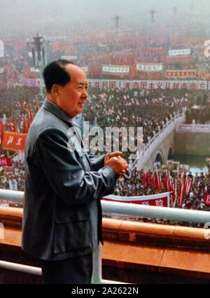 Vorsitzender Mao in Peking. (1949). Mao Zedong (1893 - 9. September 1976), war ein chinesischer kommunistischer Revolutionär, den Gründervater wurde von der Volksrepublik China (nachstehend "VR China" genannt), die er als Vorsitzender der Kommunistischen Partei Chinas von der Gründung 1949 bis zu seinem Tod regiert Stockfoto