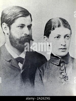 Sigmund Freud mit seiner Frau Martha Bernays 1886. Sigmund Freud (1856 - 23. September 1939); österreichischer Neurologe und Begründer der Psychoanalyse. Martha Bernays (1861-1951) Stockfoto