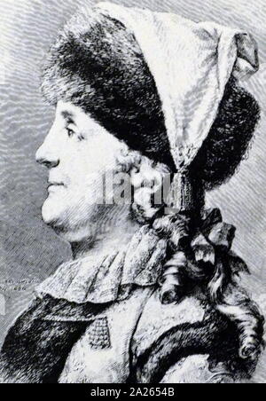 Katharina II. (1729 - 1796), auch als "Katharina der Großen, Zarin von Russland von 1762 bis 1796, der am längsten regierende weibliche Führer bekannt. Sie kam an die Macht nach einem Staatsstreich, wenn ihr Ehemann, Peter III, gestürzt wurde. Unter ihrer Herrschaft war Russland neu belebt; er größer und stärker und wurde als eine der Großmächte Europas anerkannt. Stockfoto