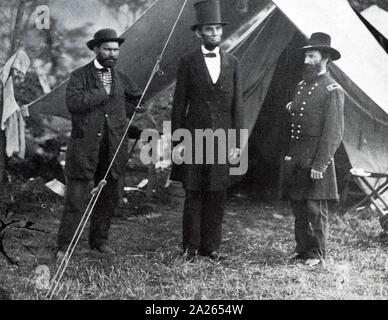 Präsident Abraham Lincoln bei Antietam Stockfoto