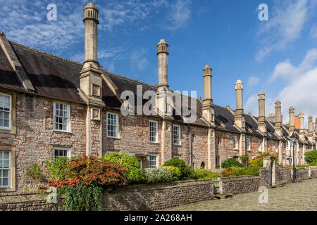 Vicars’ Close – A Grade 1 aufgeführt Medieval Street in Wells, Somerset, England, Großbritannien Stockfoto