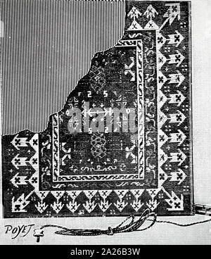 Abbildung: Cut-away Blick auf eine Heizdecke, die Anordnung der Heizelemente: Camille Herrgott's System 1904 Stockfoto