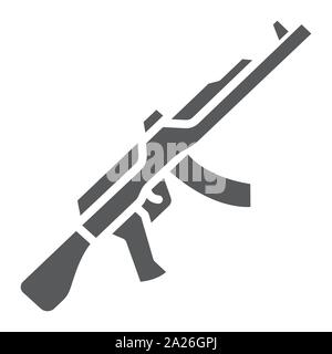 AK 47 glyph Icon, Gewehr- und militärische, Maschinengewehr, Vektorgrafiken, einem festen Muster auf weißem Hintergrund. Stock Vektor