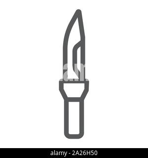 Taschenmesser Symbol Leitung, Armee und Waffen, militärische Messer Zeichen, Vektorgrafiken, ein lineares Muster auf weißem Hintergrund. Stock Vektor