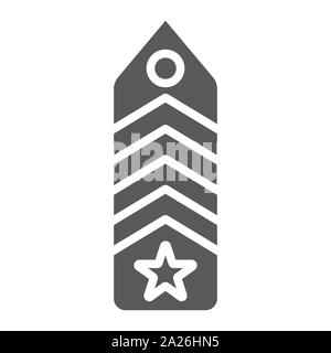 Militärische Chevron glyph Icon, Uniformen und Abzeichen, Army Abzeichen Zeichen, Vektorgrafiken, einem festen Muster auf weißem Hintergrund. Stock Vektor