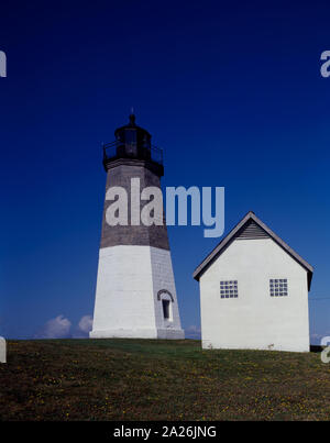 Point Judith Leuchtturm, Narragansett, Rhode Island Stockfoto