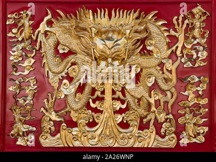 Panel, Hock Teik Cheng Sin Tempel, Georgetown, Penang, Malaysia, 2009 Stockfoto